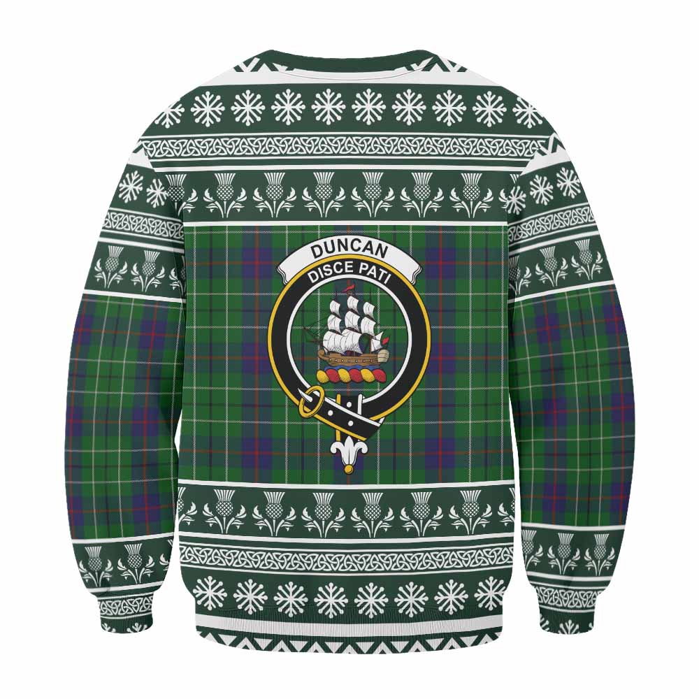 Duncan Clan Tartan Christmas Sweatshirt with Family Crest - Tartan Vibes Clothing