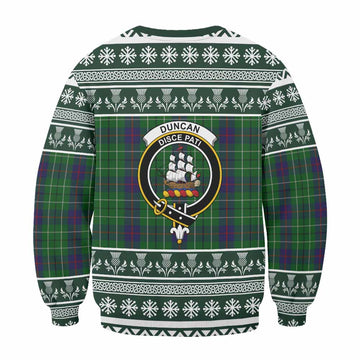Duncan Clan Tartan Christmas Sweatshirt with Family Crest