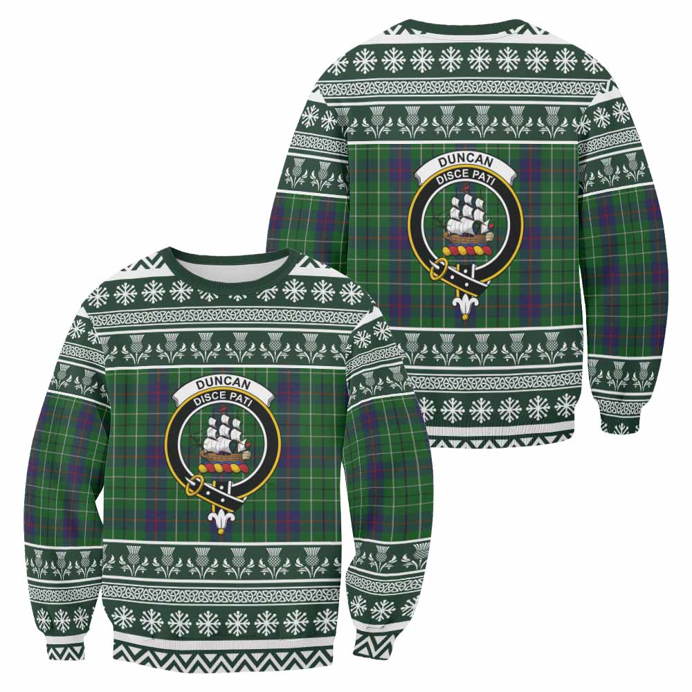 Duncan Clan Tartan Christmas Sweatshirt with Family Crest - Tartan Vibes Clothing