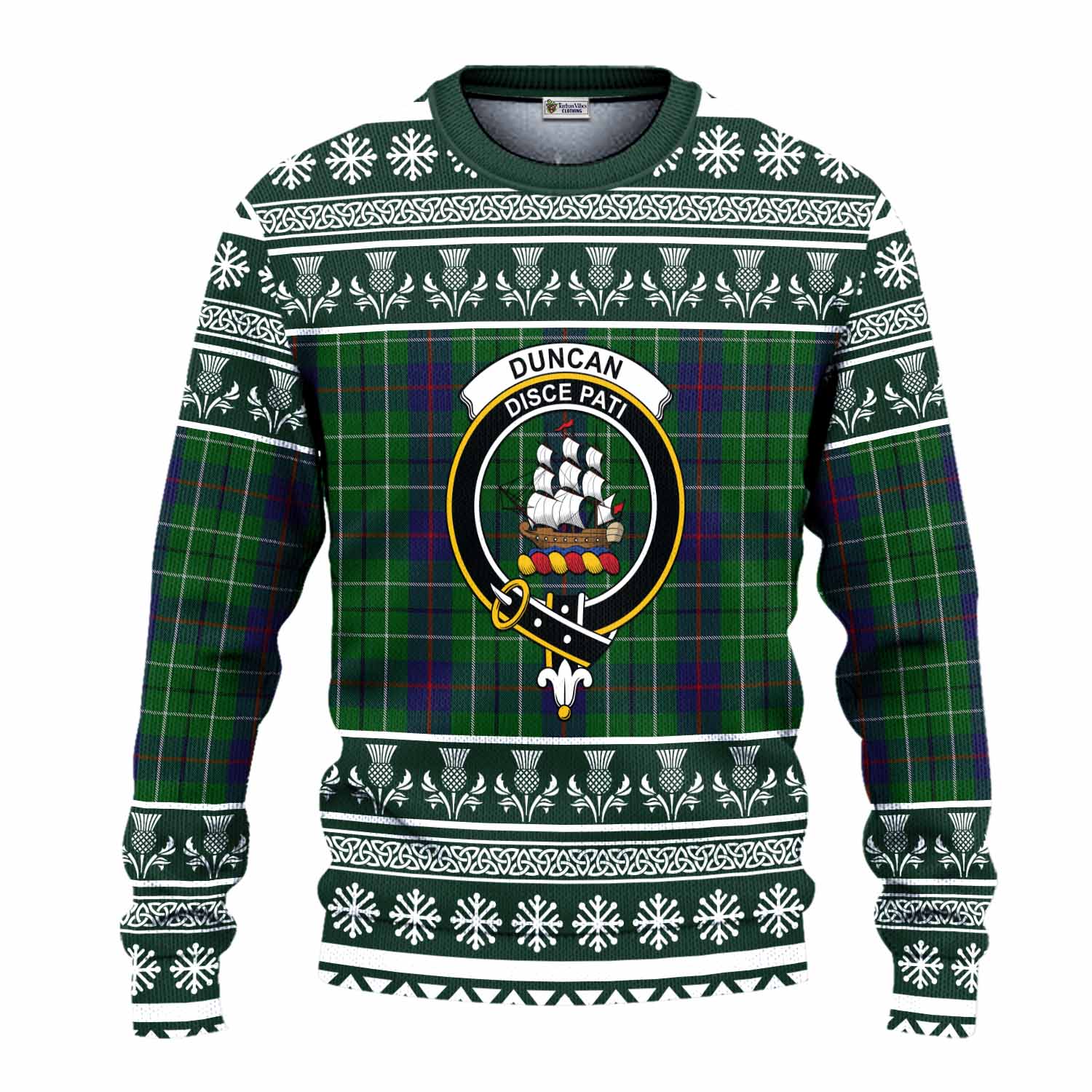 Duncan Clan Tartan Christmas Ugly Sweater with Family Crest - Tartan Vibes Clothing