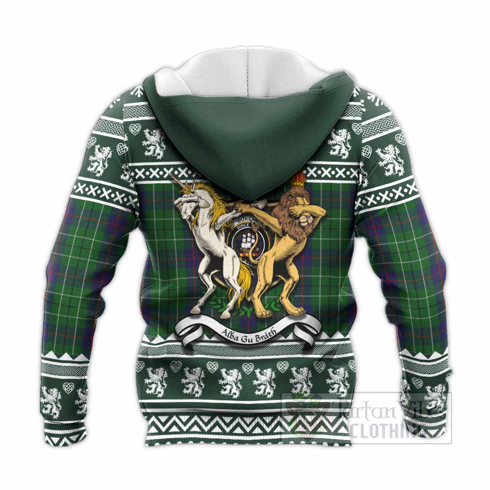 Duncan Clan Tartan Crest Christmas Knitted Hoodie Coat of Arms Funny Style - Tartan Vibes Clothing