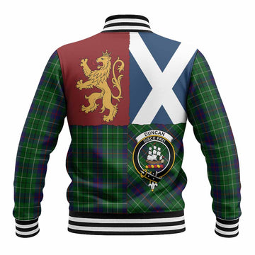 Duncan Crest Tartan Baseball Jacket with Lion Rampant Saltire Style