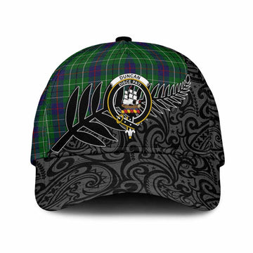 Duncan Crest Tartan Classic Cap with New Zealand Silver Fern Half Style