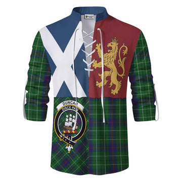 Duncan Crest Tartan Ghillie Shirt with Lion Rampant Saltire Style