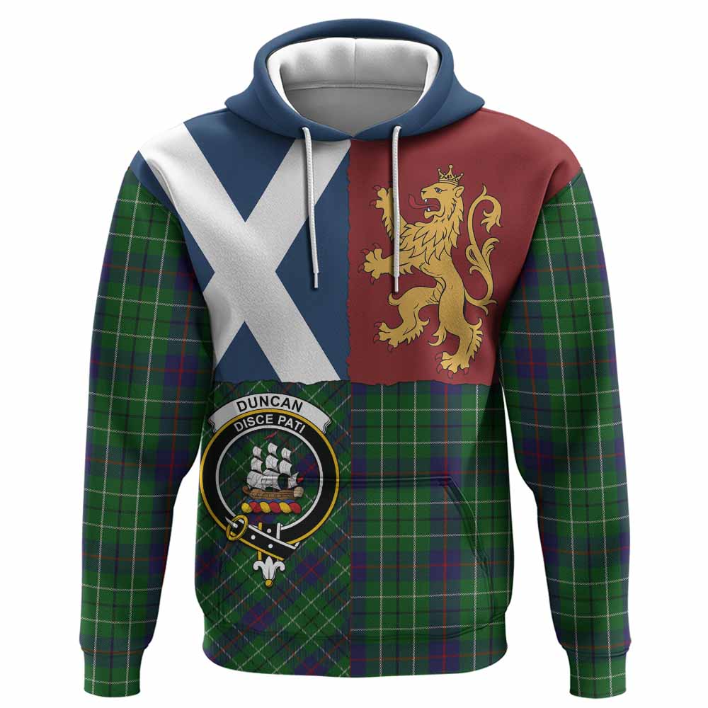 Duncan Crest Tartan Hoodie with Lion Rampant Saltire Style