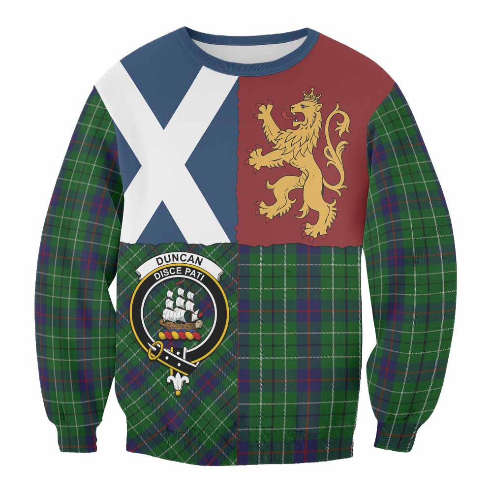 Duncan Crest Tartan Sweatshirt with Lion Rampant Saltire Style