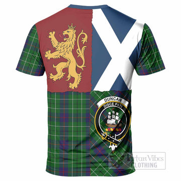 Duncan Crest Tartan T-Shirt with Lion Rampant Saltire Style