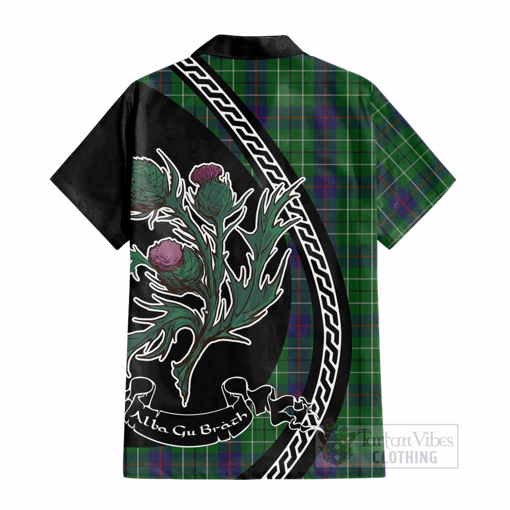 Duncan Family Crest Tartan Cotton Hawaiian Shirt Alba Thistle Inspired - Tartan Vibes Clothing
