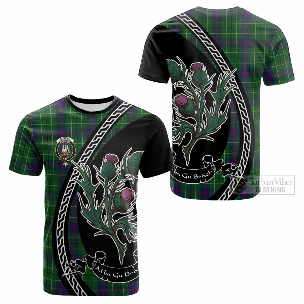 Duncan Family Crest Tartan Cotton T-shirt Alba Thistle Inspired - Tartan Vibes Clothing