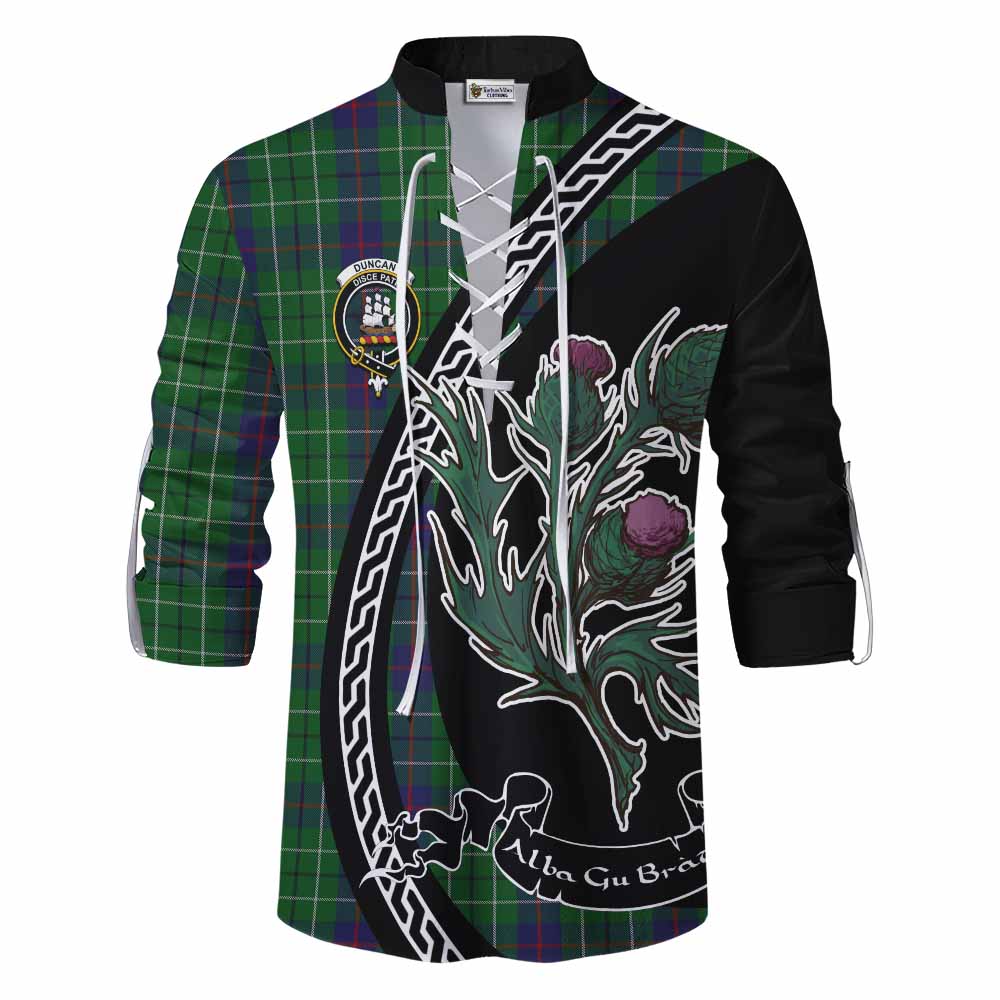 Duncan Family Crest Tartan Ghillie Shirt Alba Thistle Inspired - Tartan Vibes Clothing