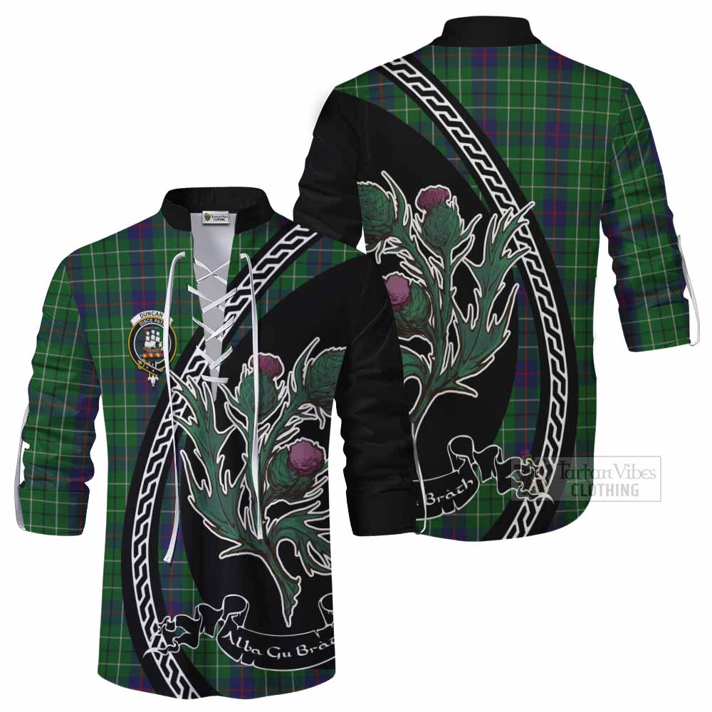 Duncan Family Crest Tartan Ghillie Shirt Alba Thistle Inspired - Tartan Vibes Clothing