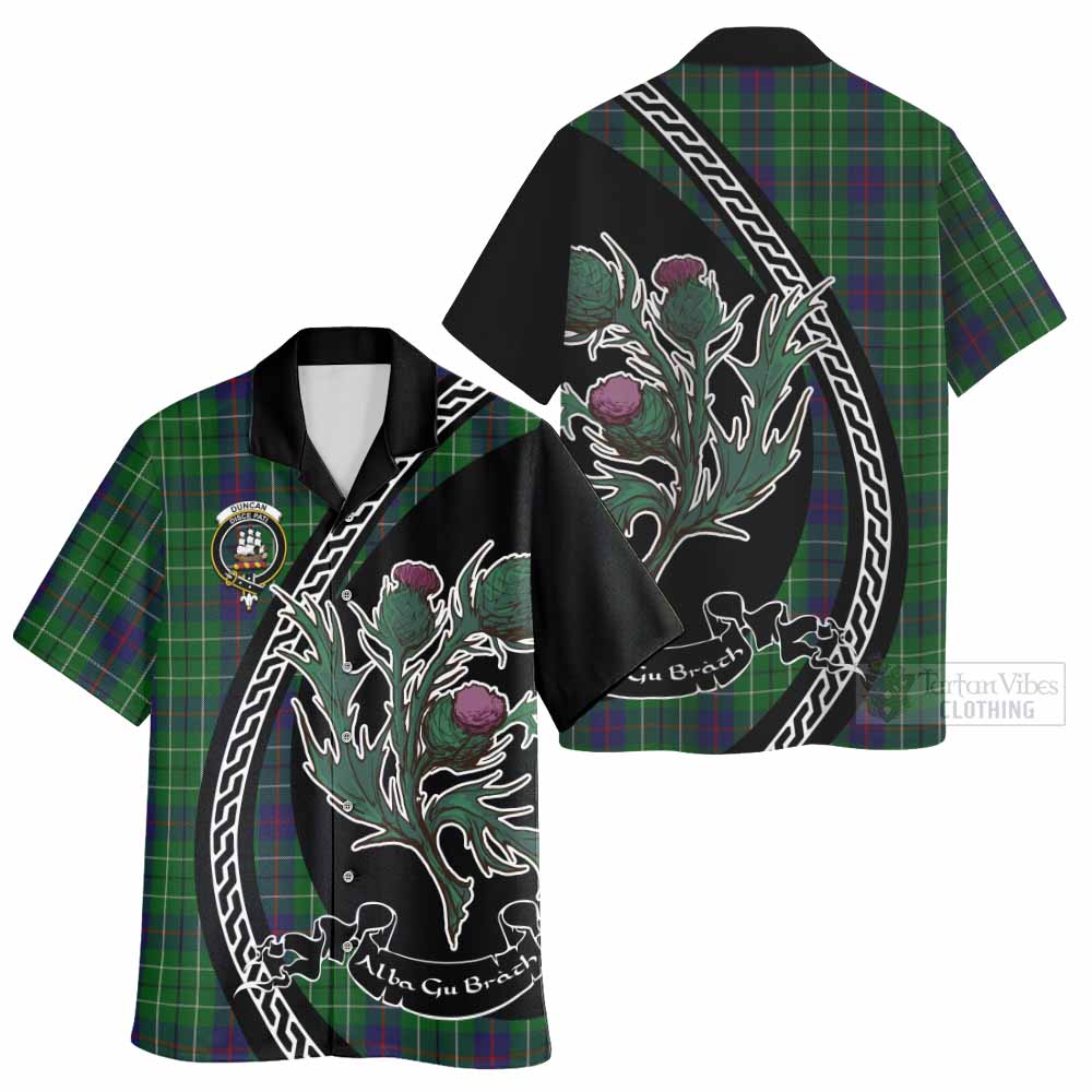 Duncan Family Crest Tartan Hawaiian Shirt Alba Thistle Inspired - Tartan Vibes Clothing
