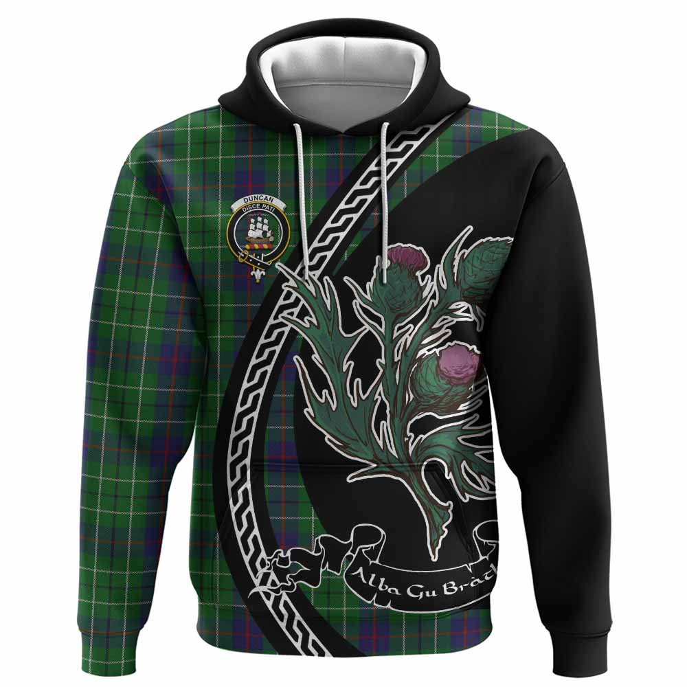Duncan Family Crest Tartan Hoodie Alba Thistle Inspired - Tartan Vibes Clothing