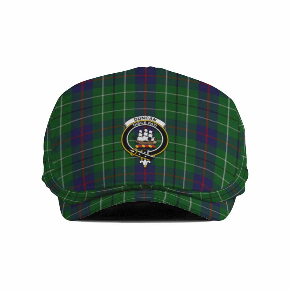 Duncan Family Crest Tartan Jeff Cap, Tartan Flat Cap