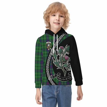 Duncan Family Crest Tartan Kid Hoodie Alba Thistle Inspired