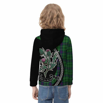 Duncan Family Crest Tartan Kid Hoodie Alba Thistle Inspired