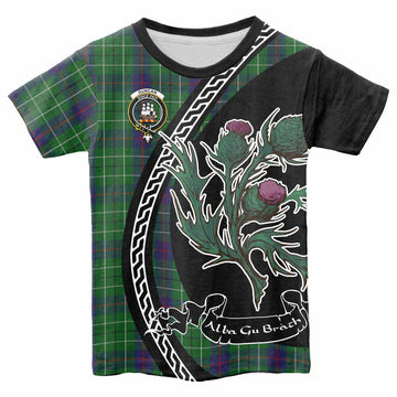 Duncan Family Crest Tartan Kid T-shirt Alba Thistle Inspired
