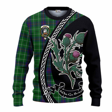 Duncan Family Crest Tartan Knitted Sweater Alba Thistle Inspired