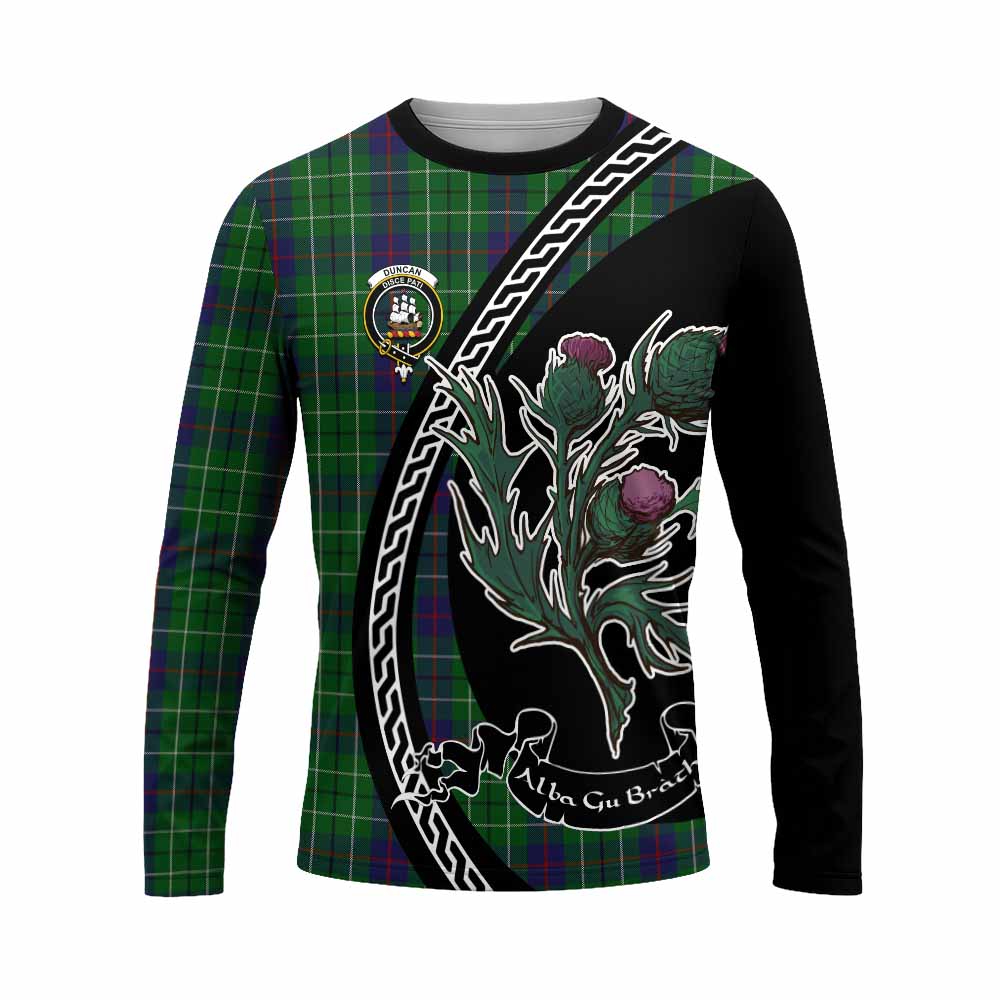 Duncan Family Crest Tartan Long Sleeve T-Shirt Alba Thistle Inspired - Tartan Vibes Clothing