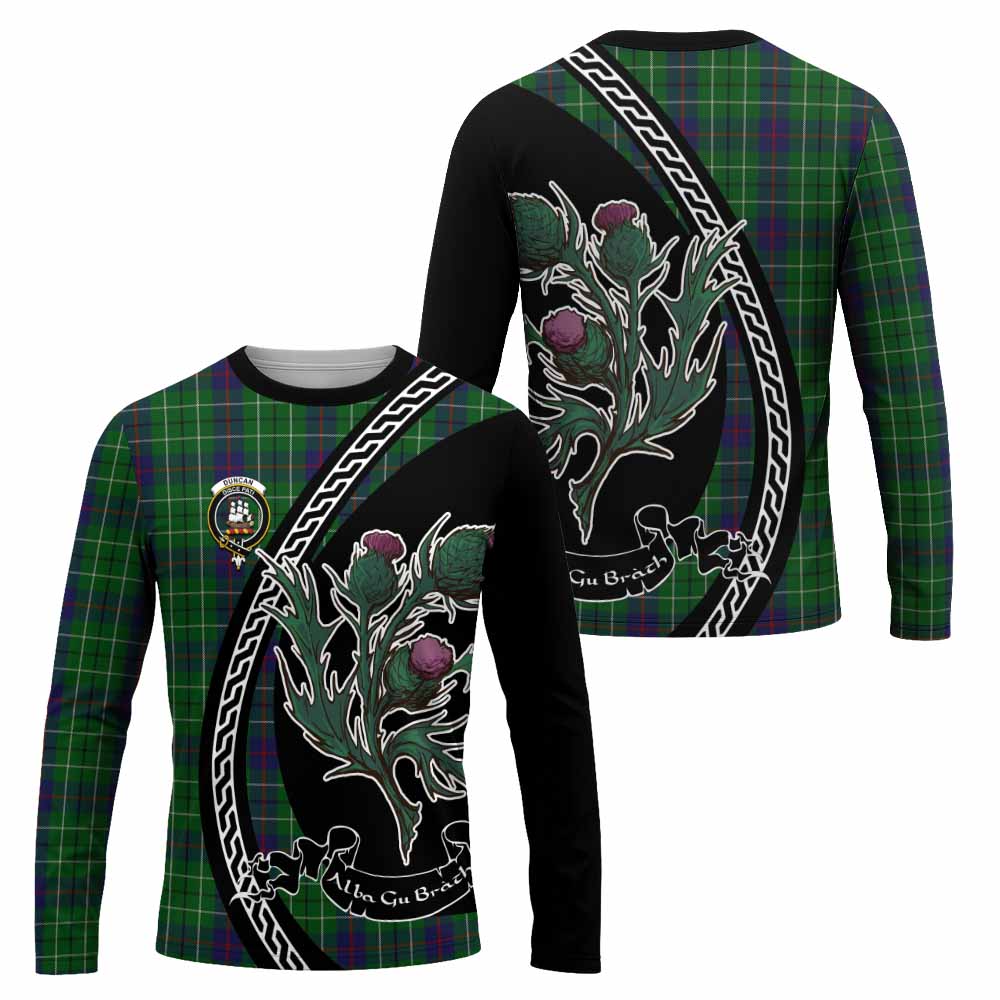 Duncan Family Crest Tartan Long Sleeve T-Shirt Alba Thistle Inspired - Tartan Vibes Clothing