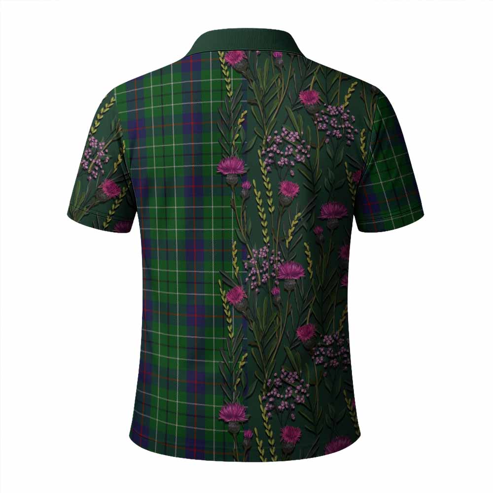 Duncan Family Crest Tartan Polo Shirt Scottish Thistle Flower Pattern Half Style - Tartan Vibes Clothing