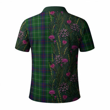 Duncan Family Crest Tartan Polo Shirt Scottish Thistle Flower Pattern Half Style