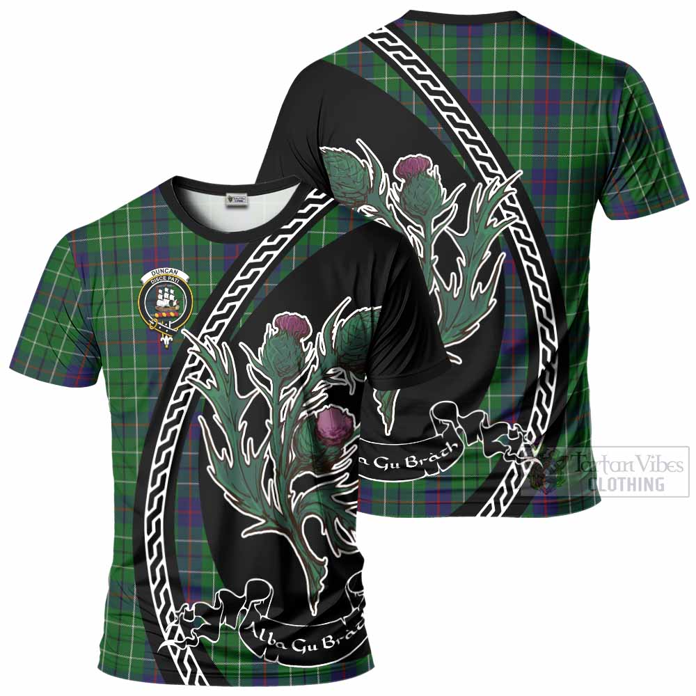 Duncan Family Crest Tartan T-Shirt Alba Thistle Inspired - Tartan Vibes Clothing