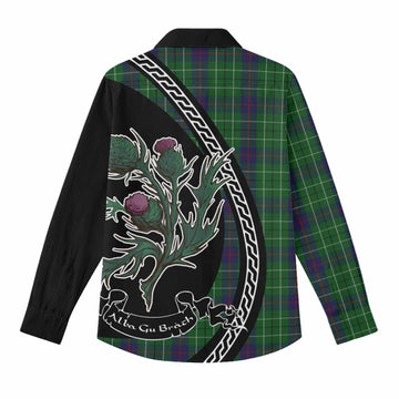 Duncan Family Crest Tartan Women Casual Shirt Alba Thistle Inspired - Tartan Vibes Clothing