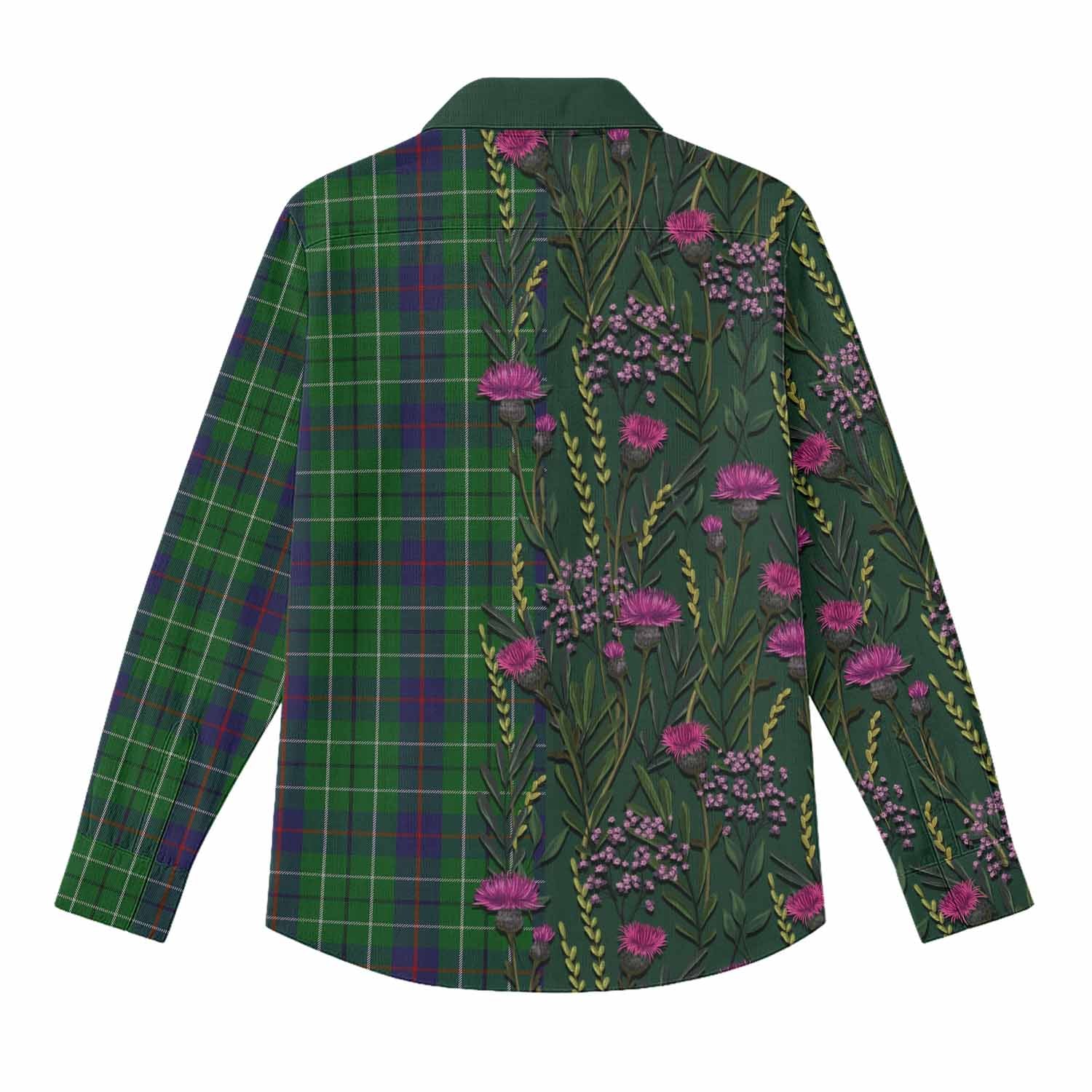 Duncan Family Crest Tartan Women Casual Shirt Scottish Thistle Flower Pattern Half Style - Tartan Vibes Clothing