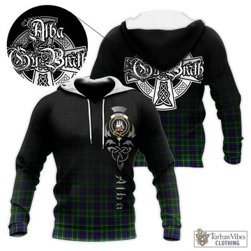 Duncan Modern Tartan Knitted Hoodie Featuring Alba Gu Brath Family Crest Celtic Inspired