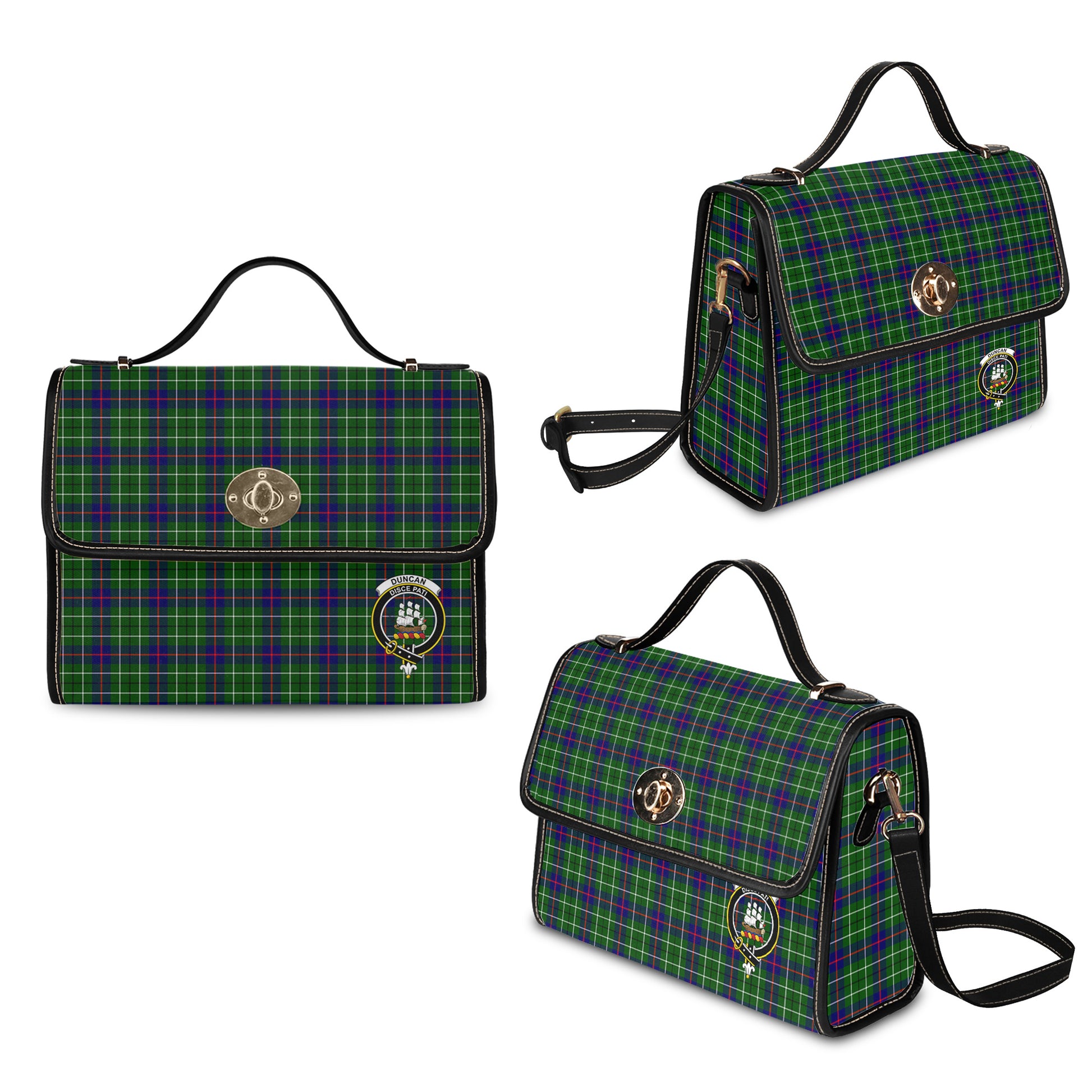 duncan-modern-tartan-leather-strap-waterproof-canvas-bag-with-family-crest