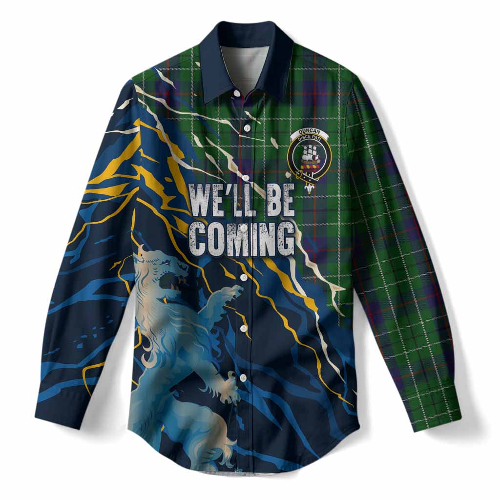 Duncan Scotland Tartan Women Casual Shirt WC2026 Football - We'll Be Coming