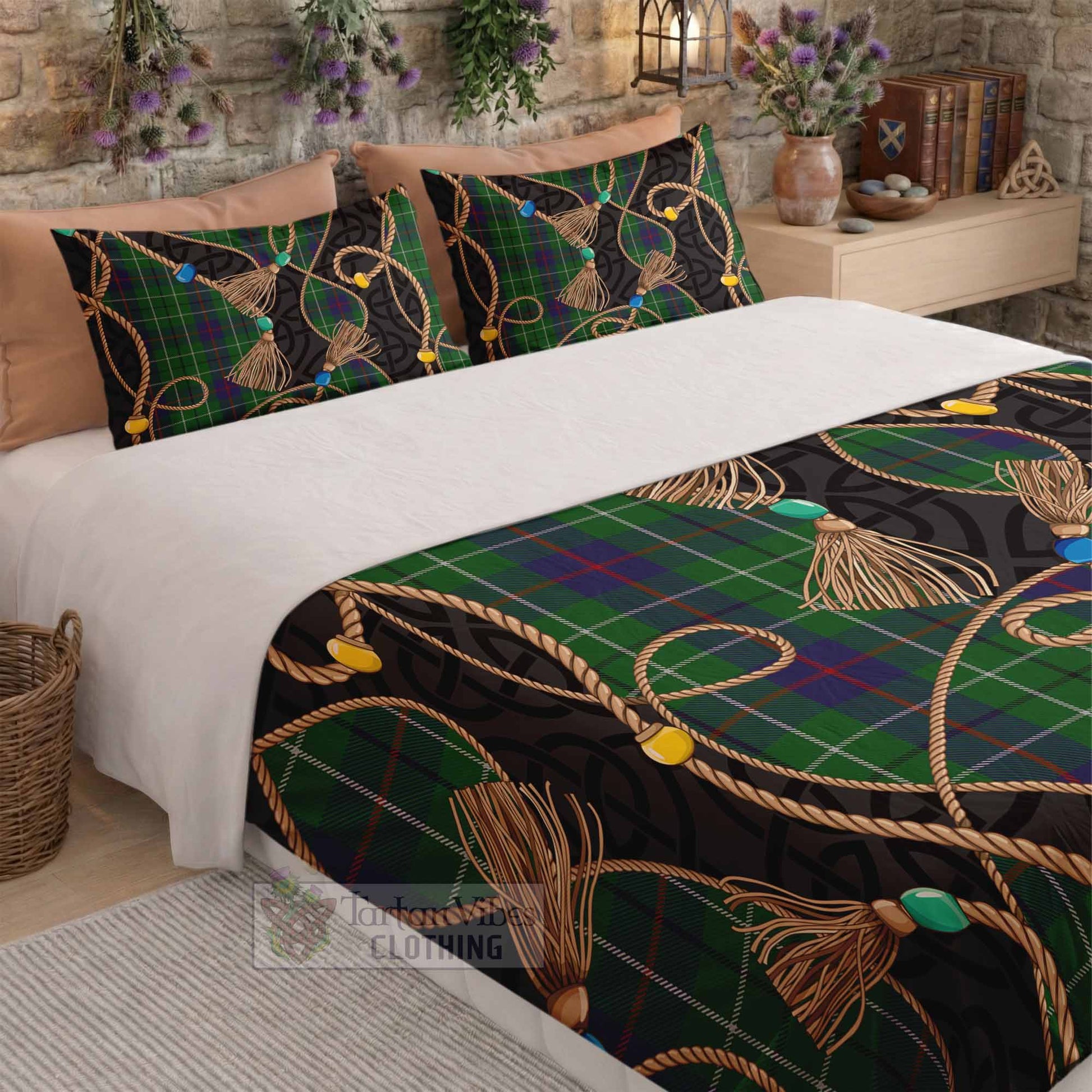 Duncan Scottish Tartan Twisted Ropes Stylized Bedding Set - Tartan Vibes Clothing