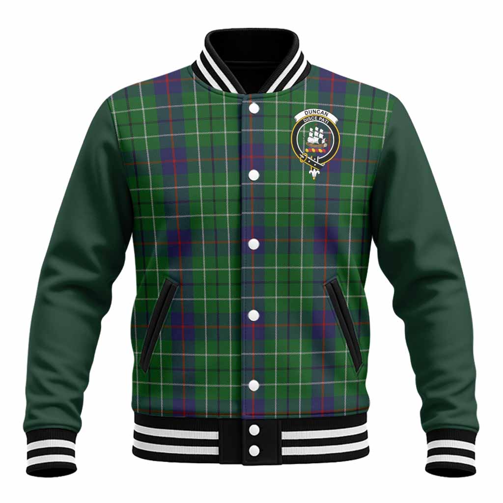 Duncan Tartan Accent Baseball Jacket with Family Crest