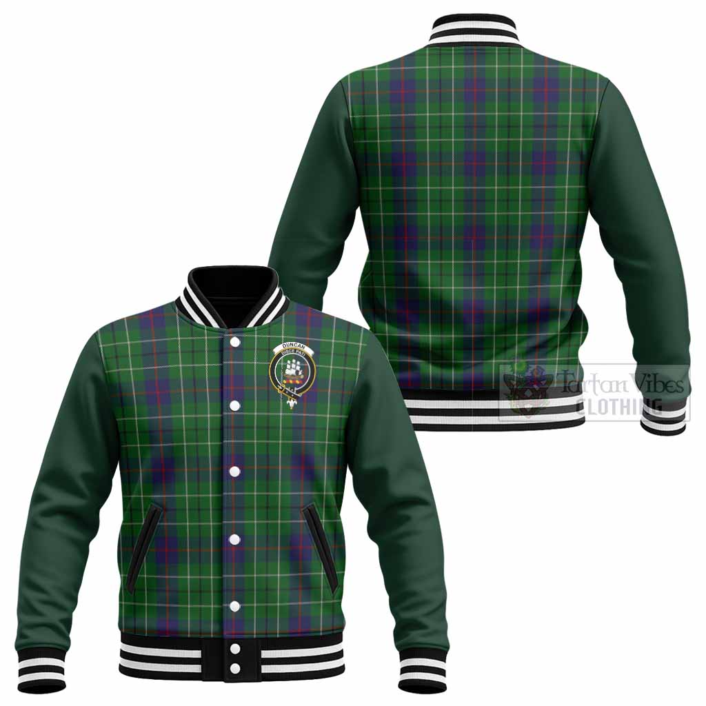 Duncan Tartan Accent Baseball Jacket with Family Crest