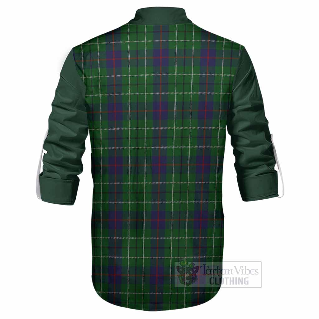 Duncan Tartan Accent Ghillie Shirt with Family Crest