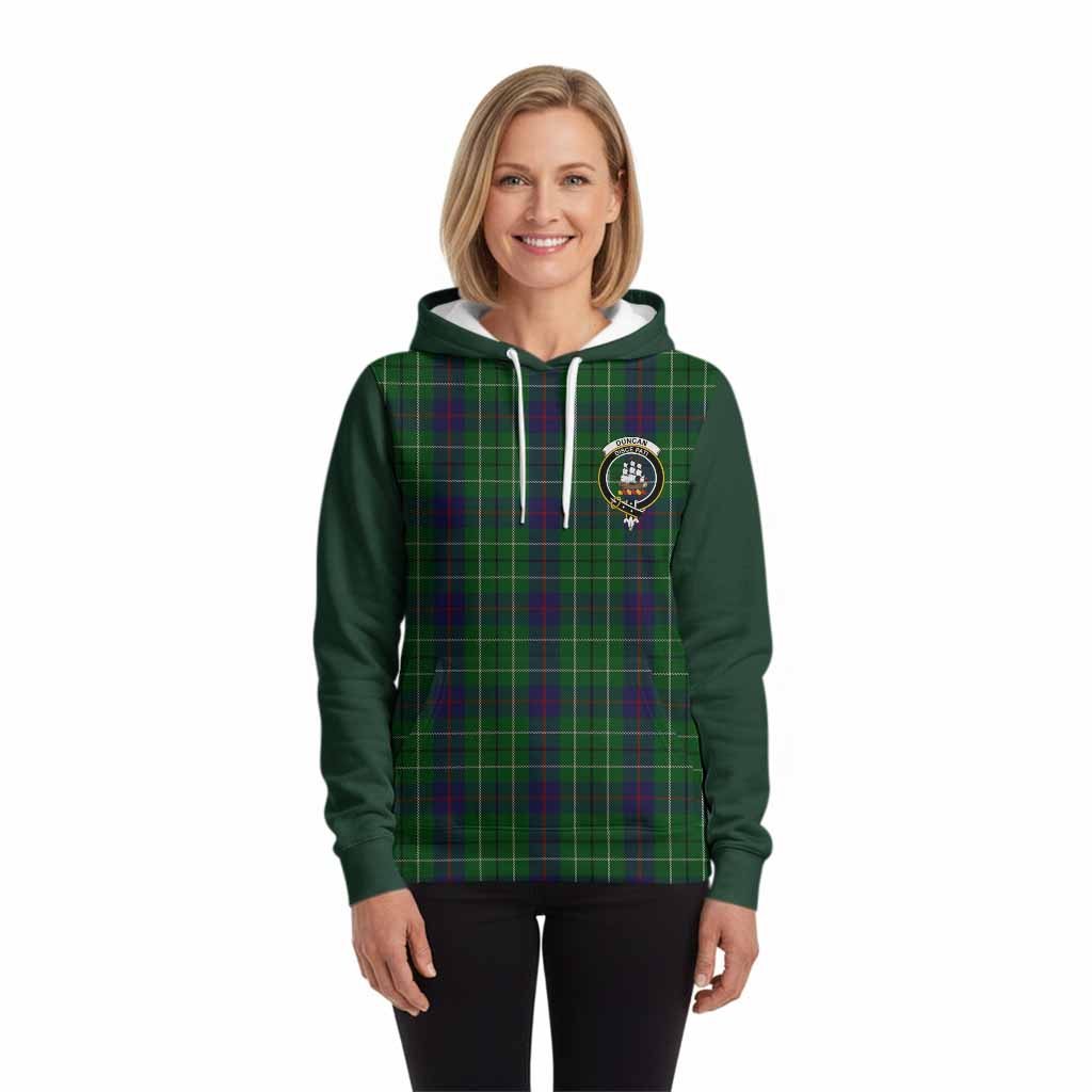 Duncan Tartan Accent Hoodie with Family Crest