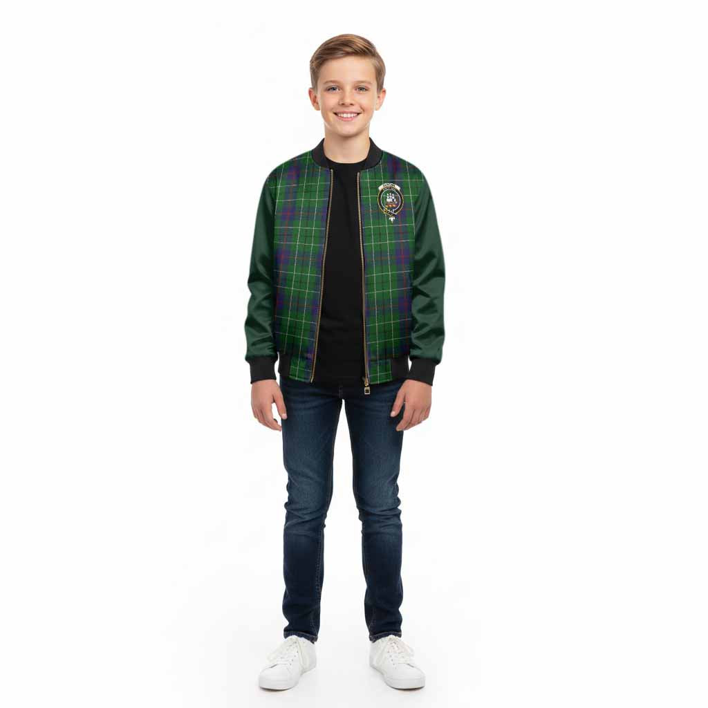 Duncan Tartan Accent Kid Bomber Jacket with Family Crest