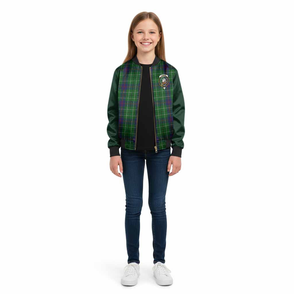 Duncan Tartan Accent Kid Bomber Jacket with Family Crest