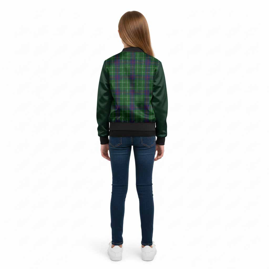 Duncan Tartan Accent Kid Bomber Jacket with Family Crest