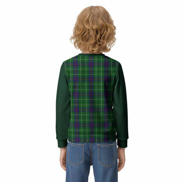 Duncan Tartan Accent Kid Knitted Sweatshirt with Family Crest