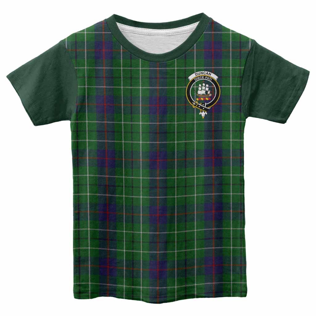 Duncan Tartan Accent Kid T-shirt with Family Crest