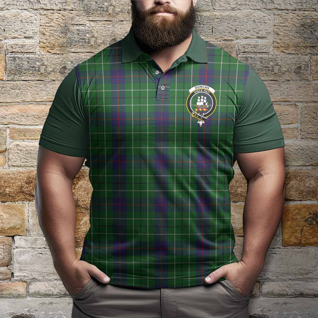 Duncan Tartan Accent Polo Shirt with Family Crest