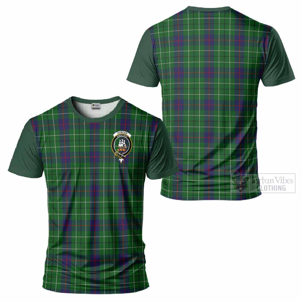 Duncan Tartan Accent T-Shirt with Family Crest