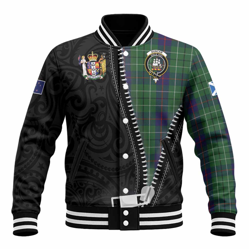 Duncan Tartan Baseball Jacket New Zealand Pattern Unique Zipper Stylized