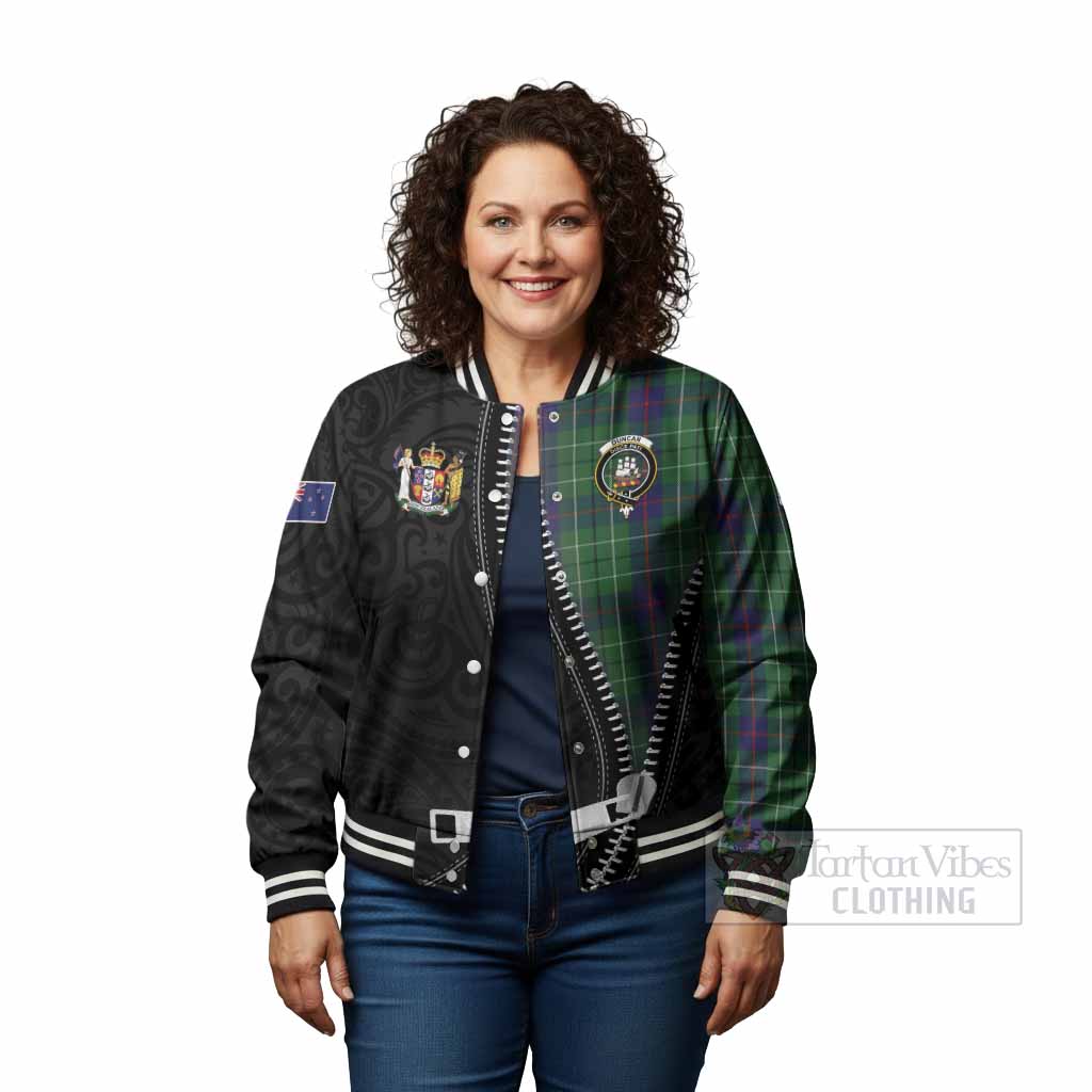Duncan Tartan Baseball Jacket New Zealand Pattern Unique Zipper Stylized