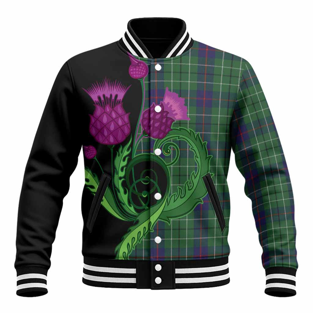Duncan Tartan Baseball Jacket Traditional Scottish Thistle