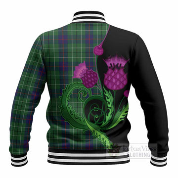 Duncan Tartan Baseball Jacket Traditional Scottish Thistle