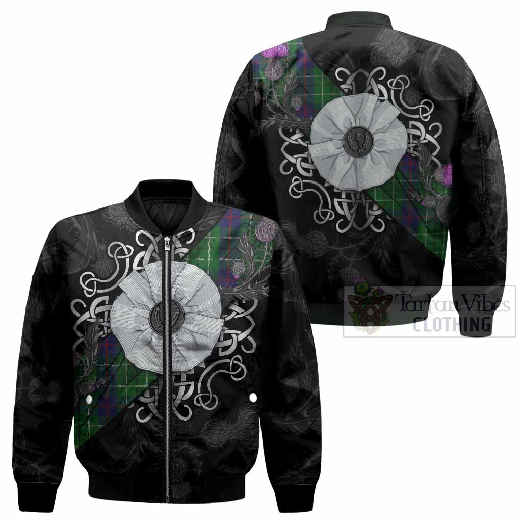 Duncan Tartan Bomber Jacket Jacobite White Rose - Tartan Vibes Clothing