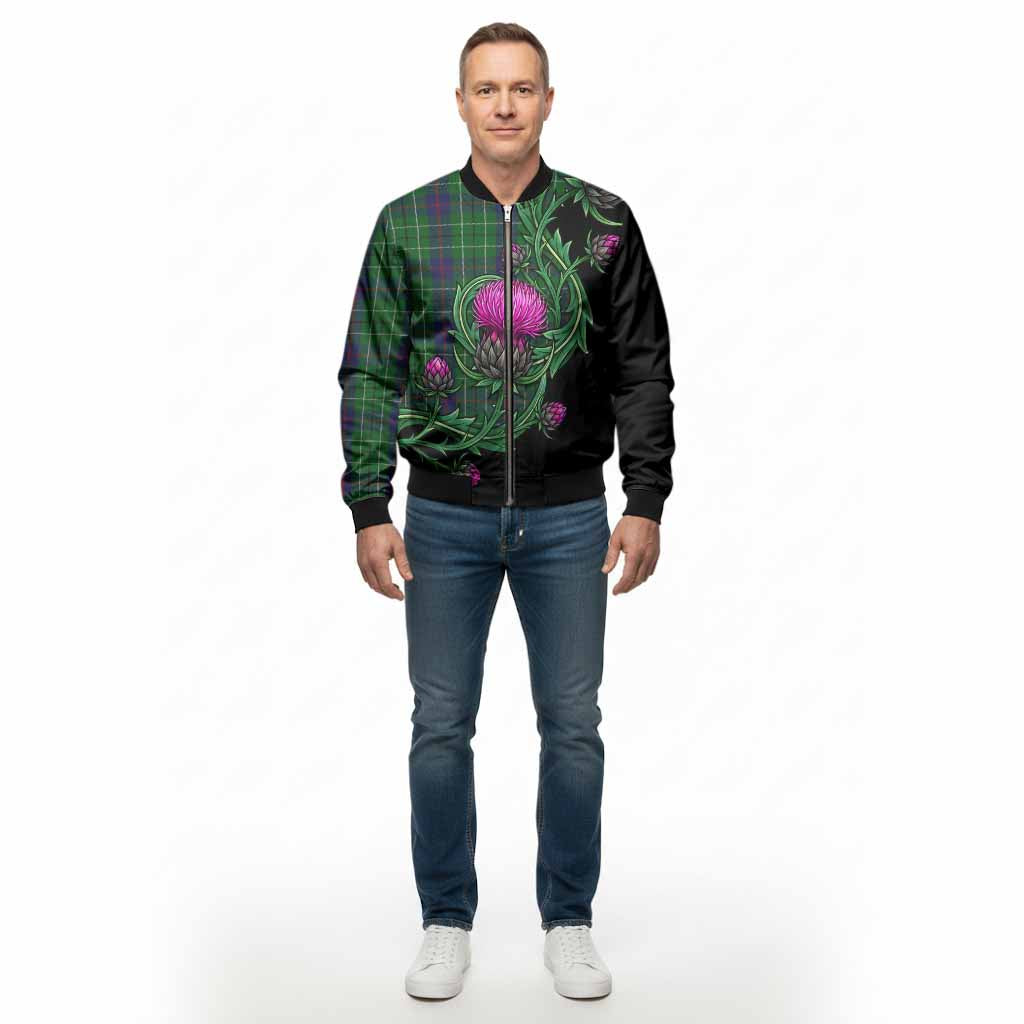 Duncan Tartan Bomber Jacket Resilient Scottish Thistle - Tartan Vibes Clothing